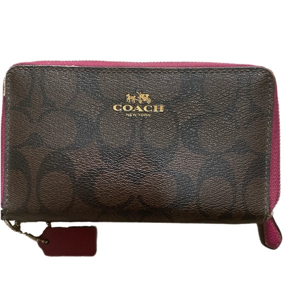 Coach Handbags - Coach Monogram Double Zipper Wallet